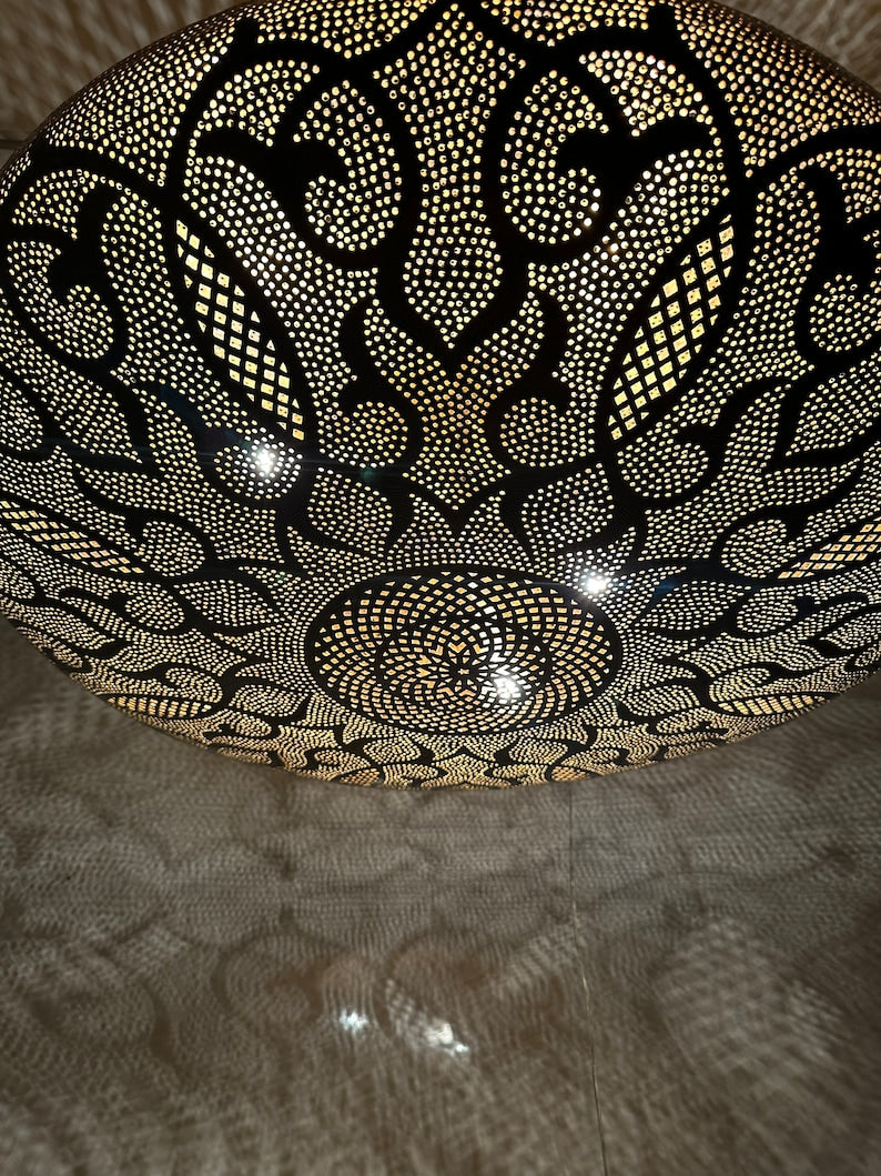 Order by Size : Moroccan Handmade Brass Ceiling Pendant Light (Rayhana)