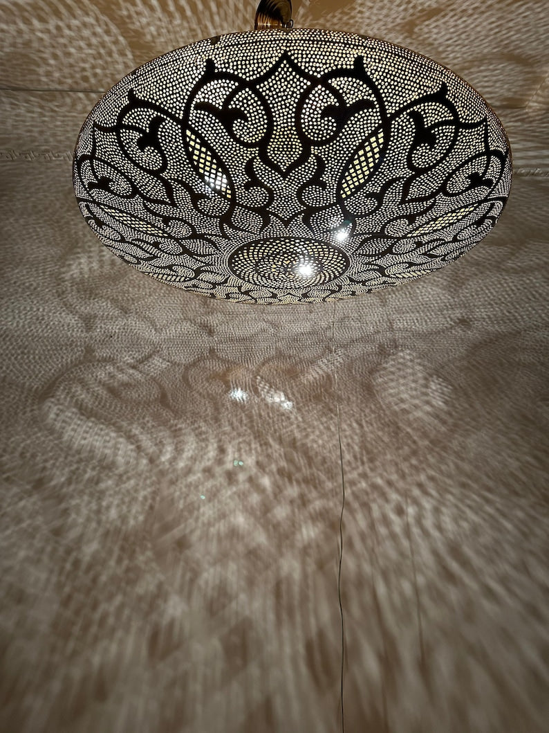 Order by Size : Moroccan Handmade Brass Ceiling Pendant Light (Rayhana)