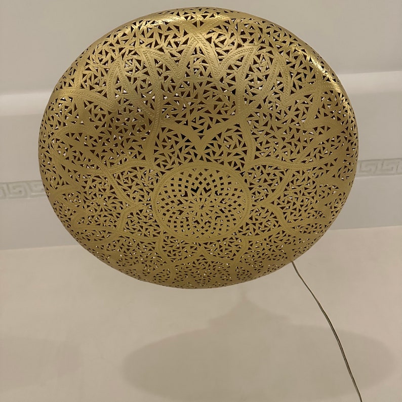 Order by Size : Moroccan Handmade Brass Ceiling Pendant Light (Warda)