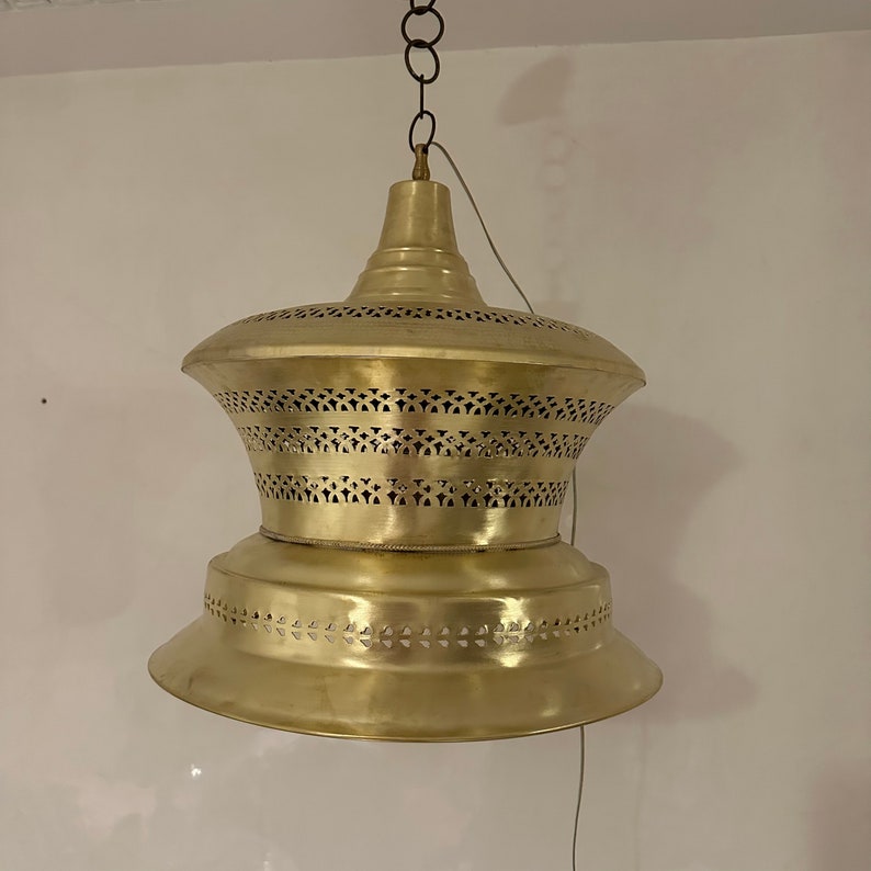 Moroccan Handmade Brass Ceiling Pendant Light (Ameerah)