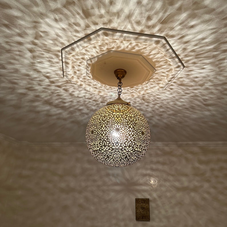 Order by Size : Moroccan Handmade Brass Ceiling Pendant Light (Intisar)