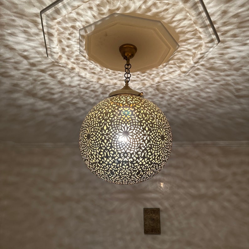 Order by Size : Moroccan Handmade Brass Ceiling Pendant Light (Intisar)