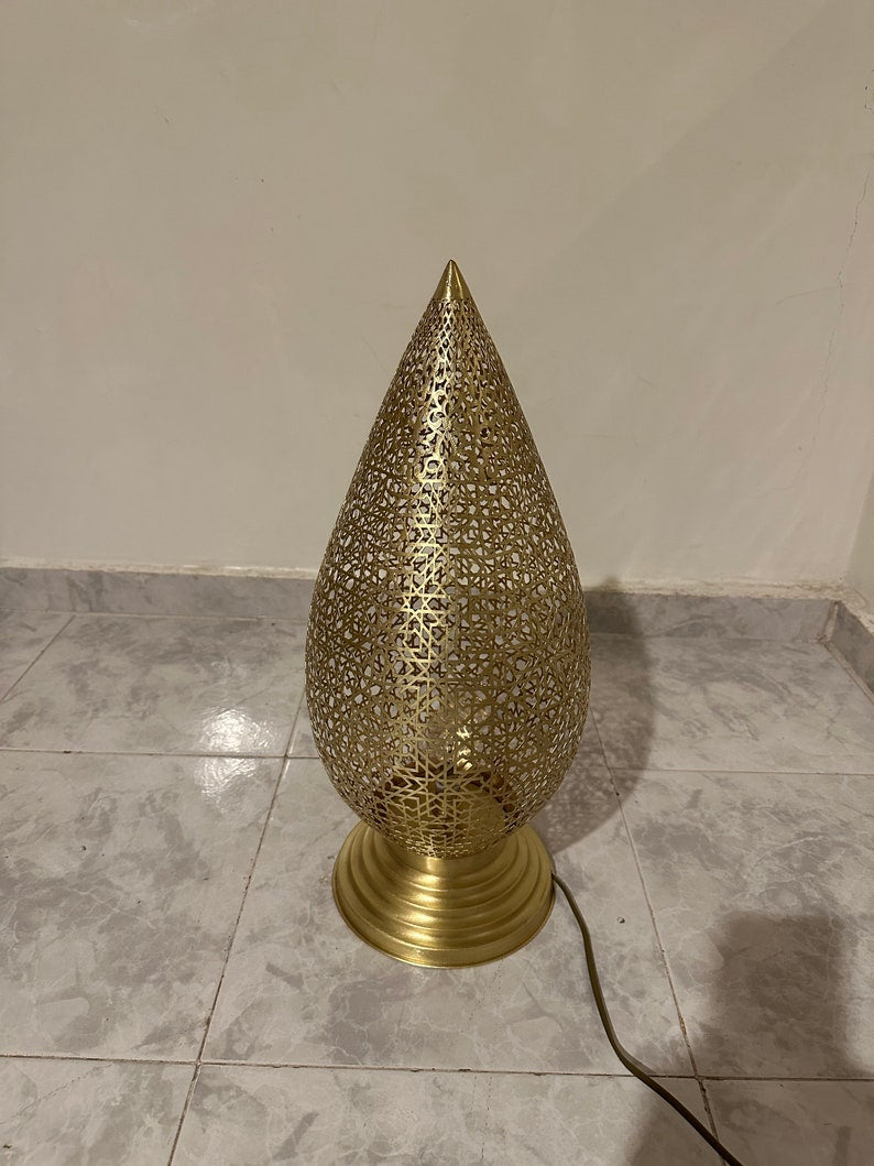 Moroccan Handmade Brass Table Lamp (Bahia)