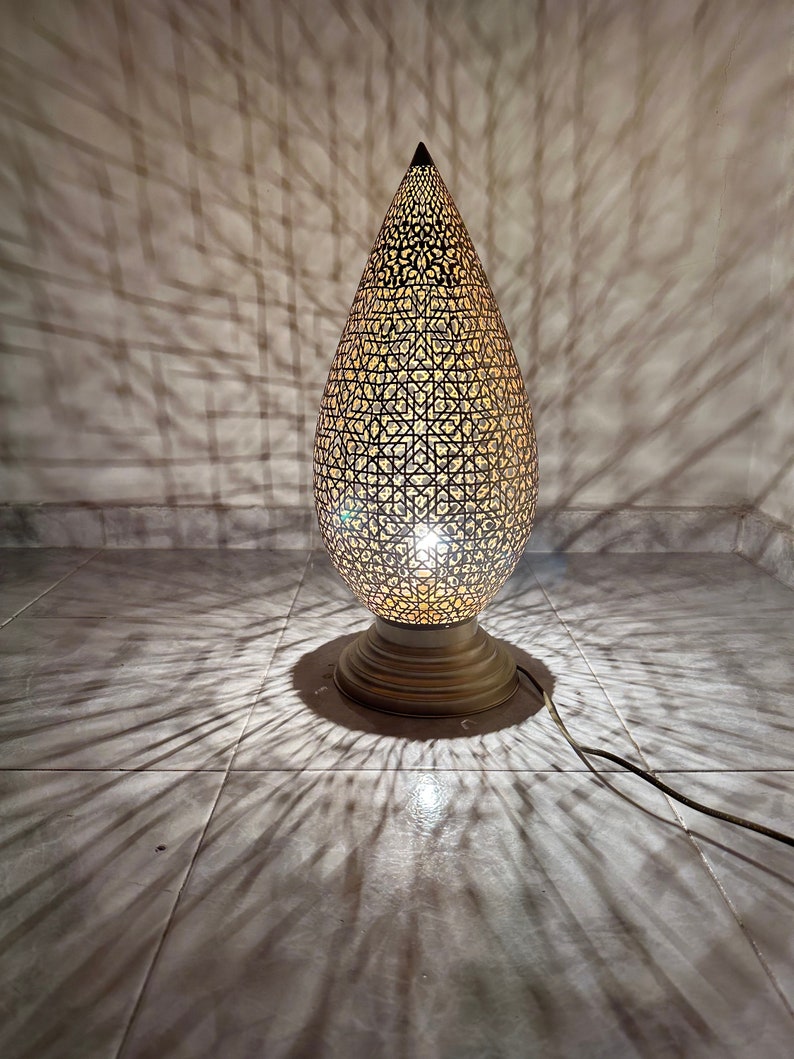 Moroccan Handmade Brass Table Lamp (Bahia)
