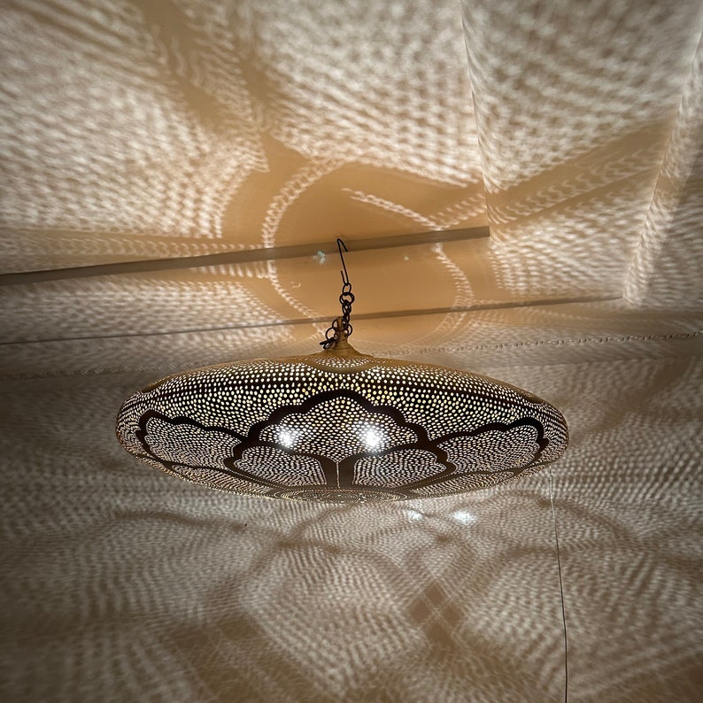 Order by Size : Moroccan Handmade Brass Ceiling Pendant Light (Sadiya)