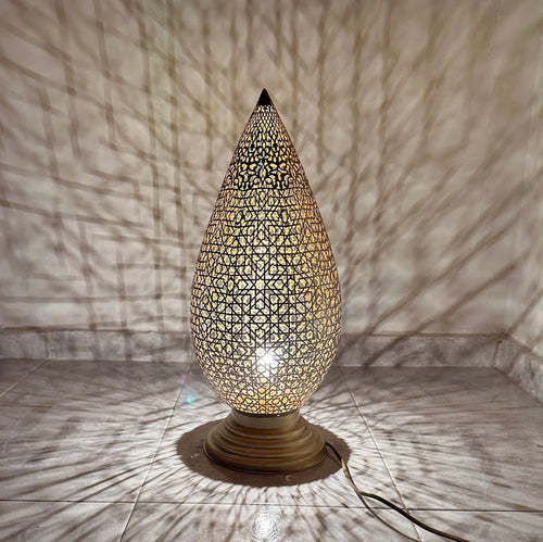 Moroccan Handmade Brass Table Lamp (Bahia)