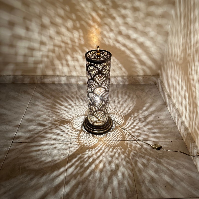 Order by Size : Moroccan Handmade Brass Table Lamp (Joud)