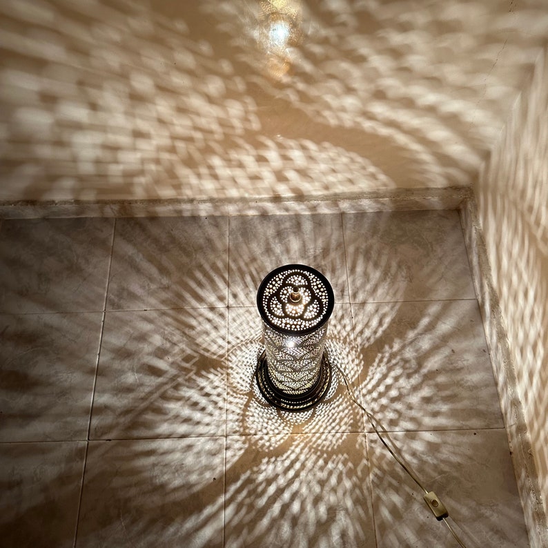Order by Size : Moroccan Handmade Brass Table Lamp (Joud)