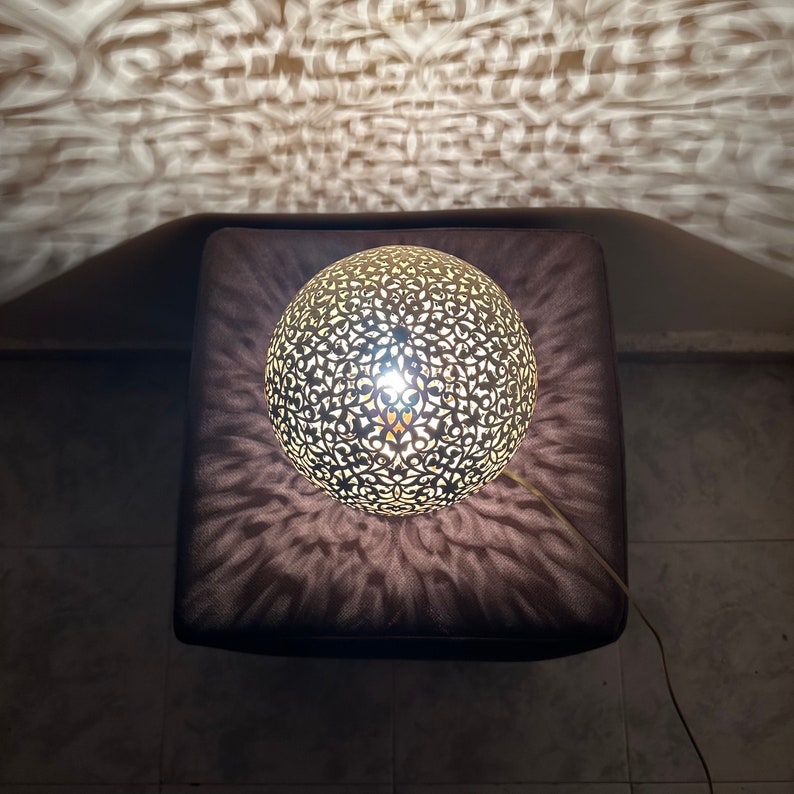 Order by Size : Moroccan Handmade Brass Table Lamp (Tifawt)