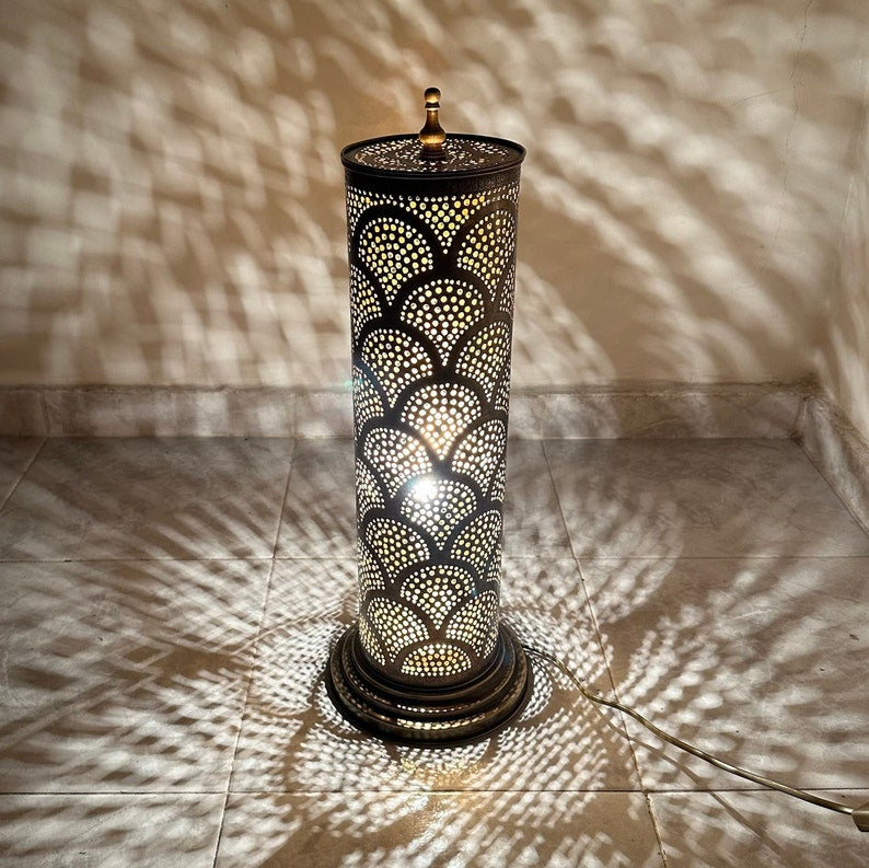 Order by Size : Moroccan Handmade Brass Table Lamp (Joud)