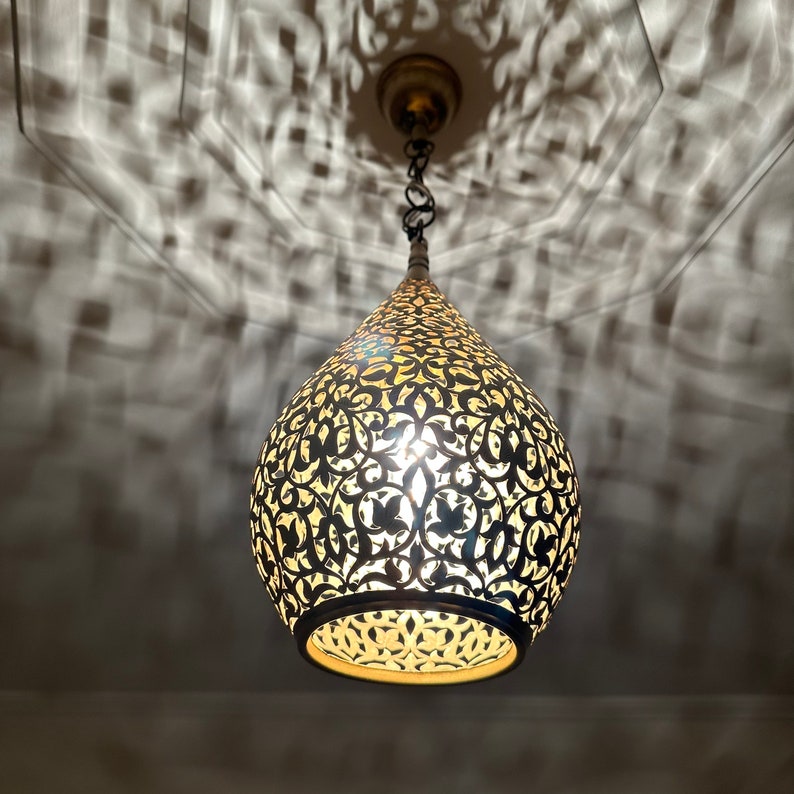 Order by Size : Moroccan Handmade Brass Ceiling Pendant Light (Nariman)
