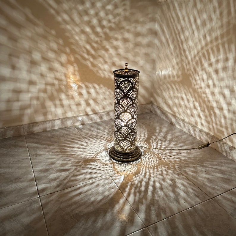 Order by Size : Moroccan Handmade Brass Table Lamp (Joud)