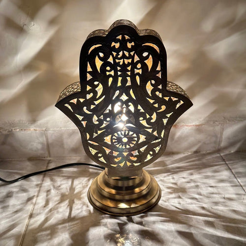 Moroccan Handmade Brass Table Lamp (Nujud)