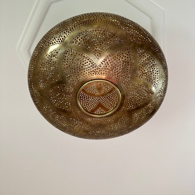 Order by Size : Moroccan Handmade Brass Ceiling Pendant Light (Fariha)