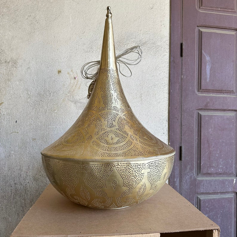 Order by Size : Moroccan Handmade Brass Ceiling Pendant Light (Raneem)