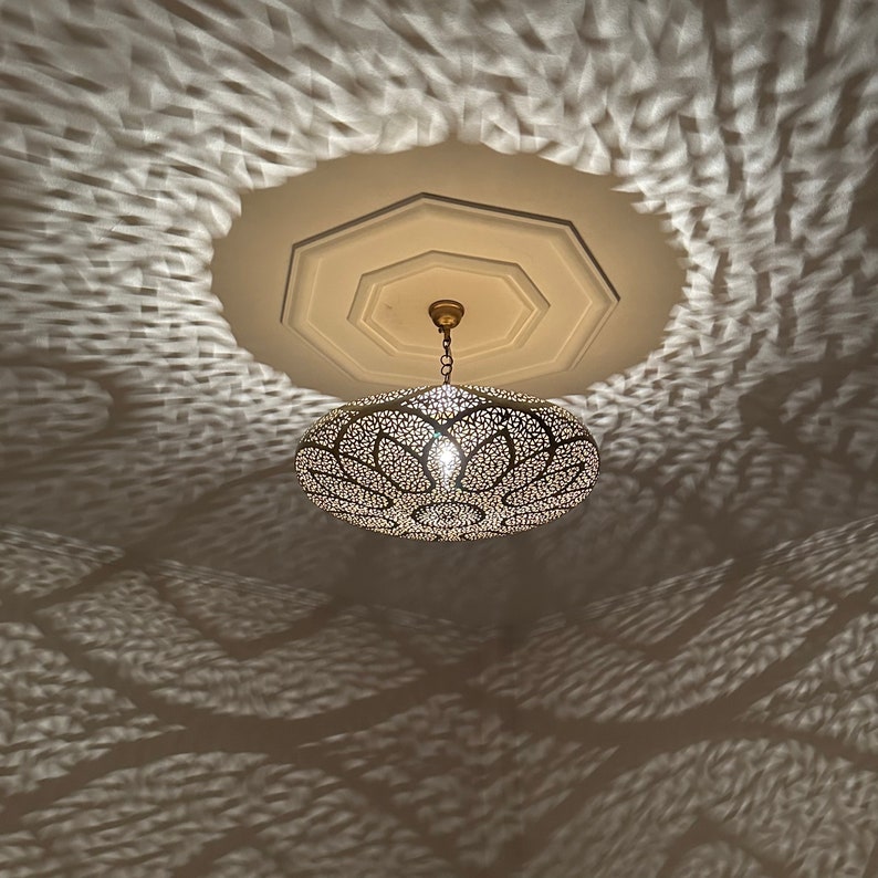 Order by Size : Moroccan Handmade Brass Ceiling Pendant Light (Rayhana)