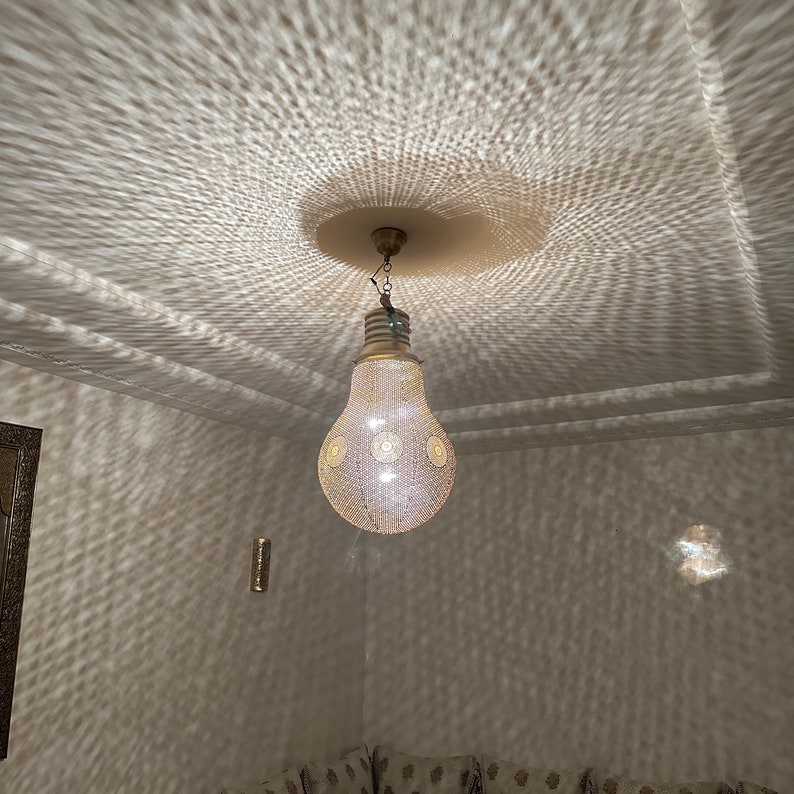 Moroccan Handmade Brass Ceiling Pendant Light (Numidia)
