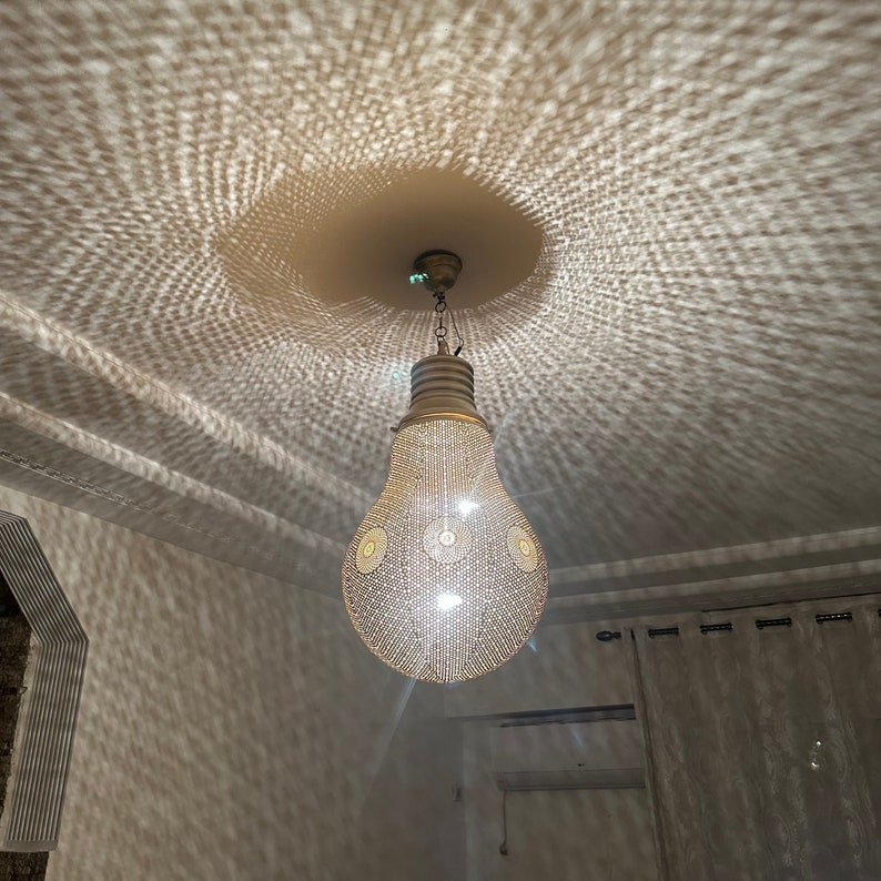 Moroccan Handmade Brass Ceiling Pendant Light (Numidia)