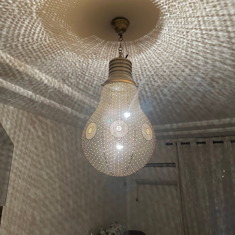 Moroccan Handmade Brass Ceiling Pendant Light (Numidia)