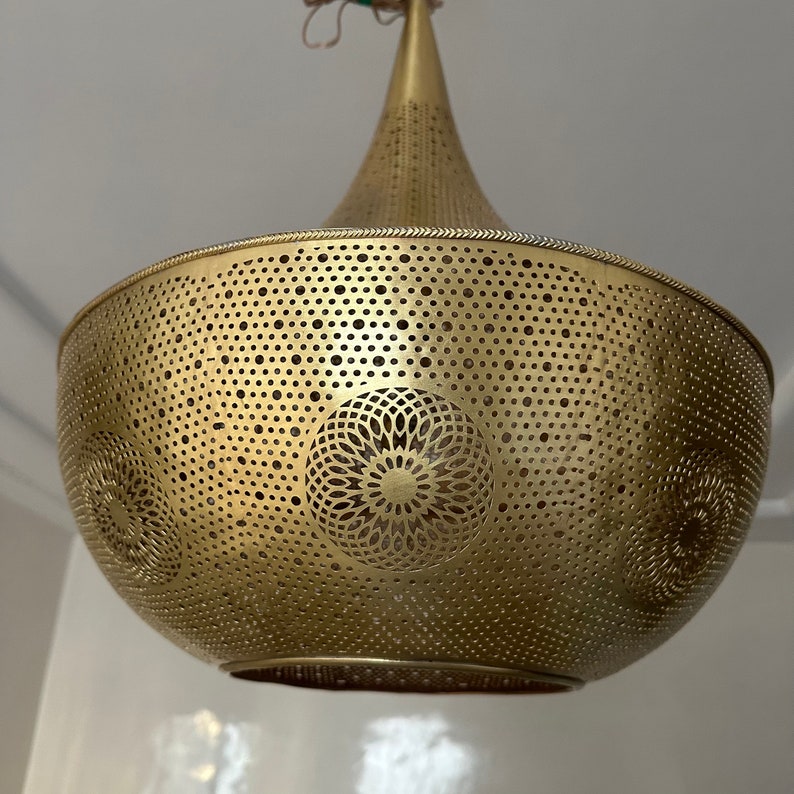 Moroccan Handmade Brass Ceiling Pendant Light (Lalla)