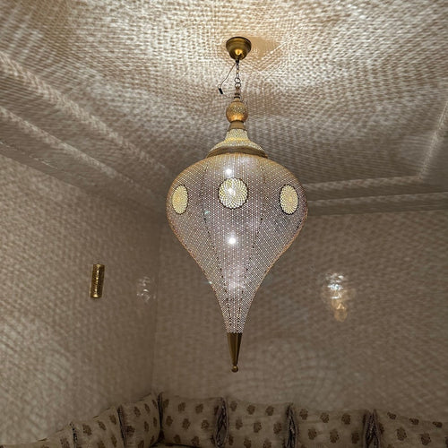 Moroccan Handmade Brass Ceiling Pendant Light (Mahveen)