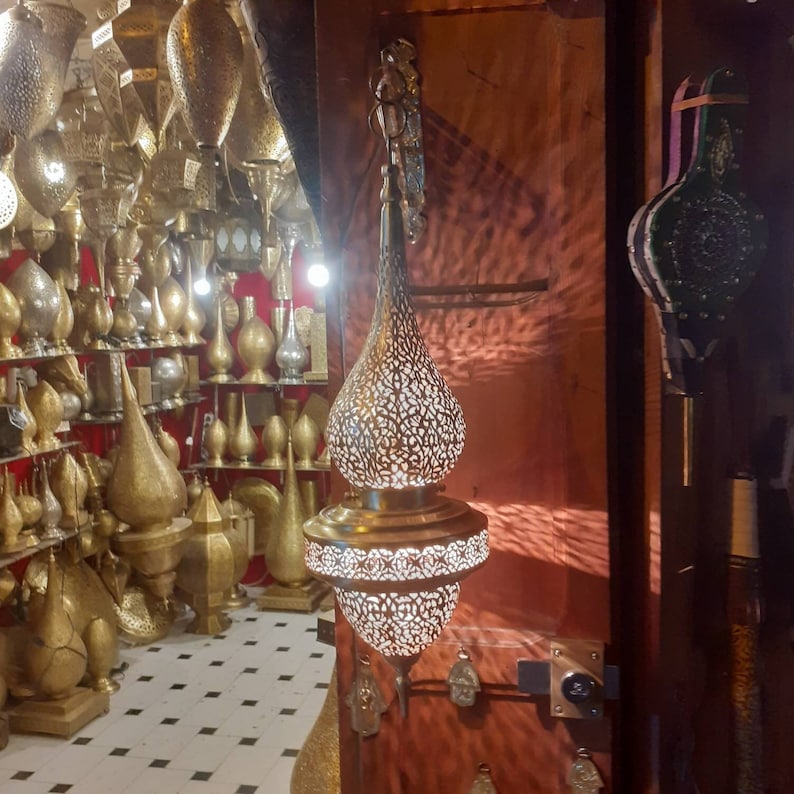 Moroccan handmade sconce brass wall light (Alina)