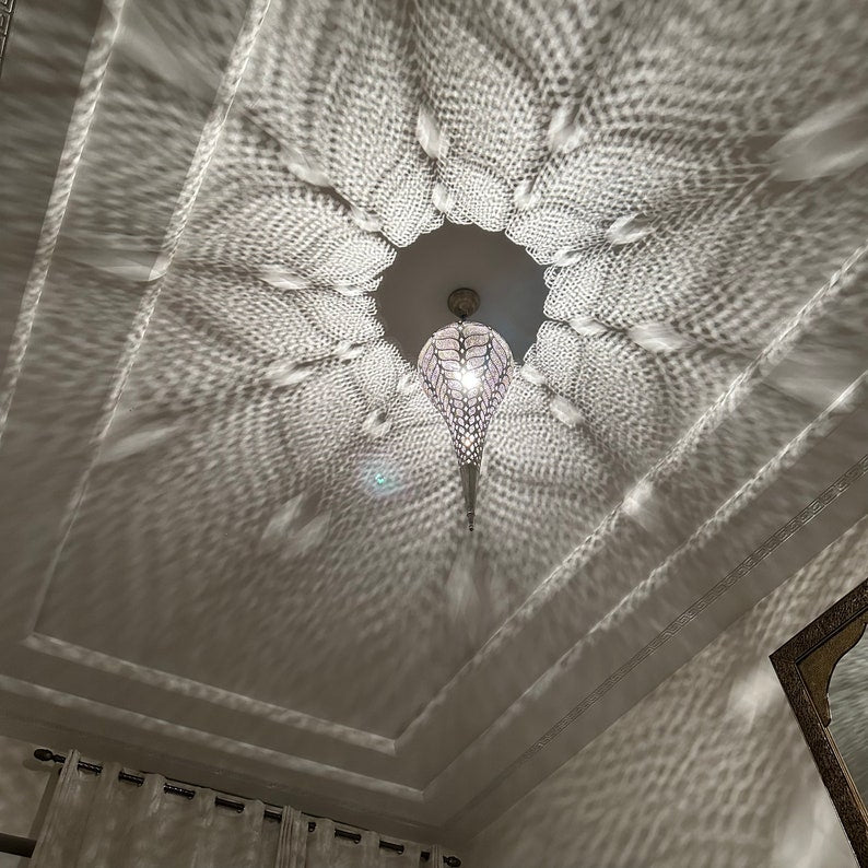 Order by Size : Moroccan Handmade Brass Ceiling Pendant Light (Tafukt)