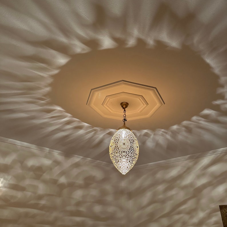 Order by Size : Moroccan Handmade Brass Ceiling Pendant Light (Mazi)