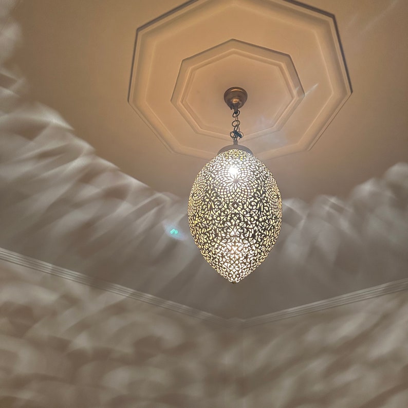 Order by Size : Moroccan Handmade Brass Ceiling Pendant Light (Mazi)