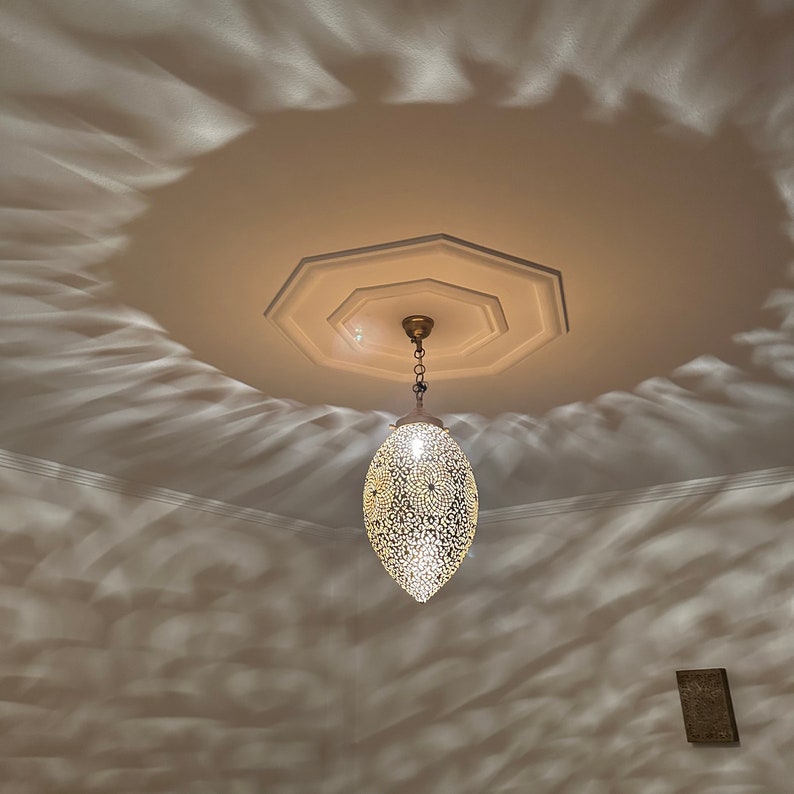 Order by Size : Moroccan Handmade Brass Ceiling Pendant Light (Mazi)