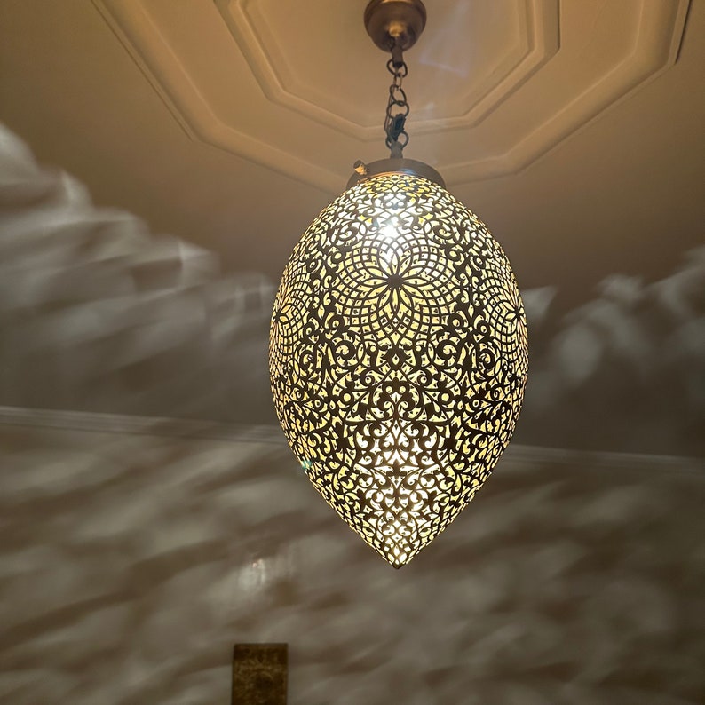 Order by Size : Moroccan Handmade Brass Ceiling Pendant Light (Mazi)