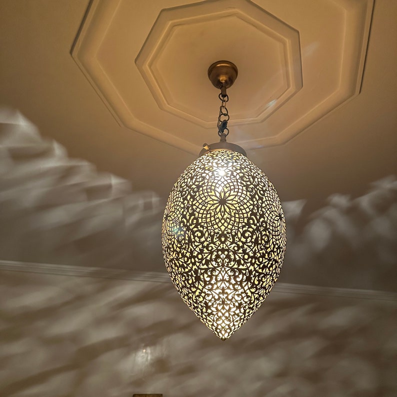 Order by Size : Moroccan Handmade Brass Ceiling Pendant Light (Mazi)