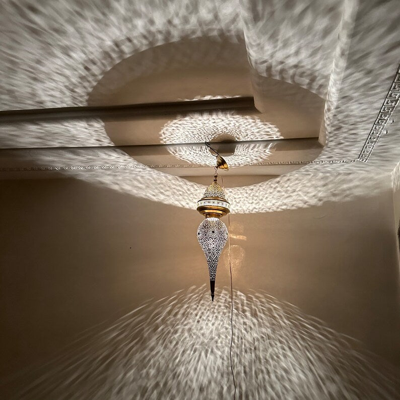 Order by Size : Moroccan Handmade Brass Ceiling Pendant Light (Haylana)