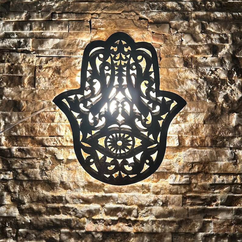 Moroccan handmade hand-shaped wall light (semara)