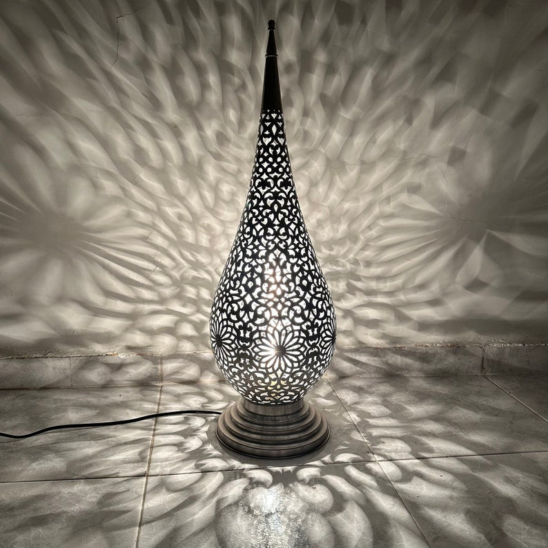 Order by Size : Moroccan Handmade Brass Table Lamp (Basmah)