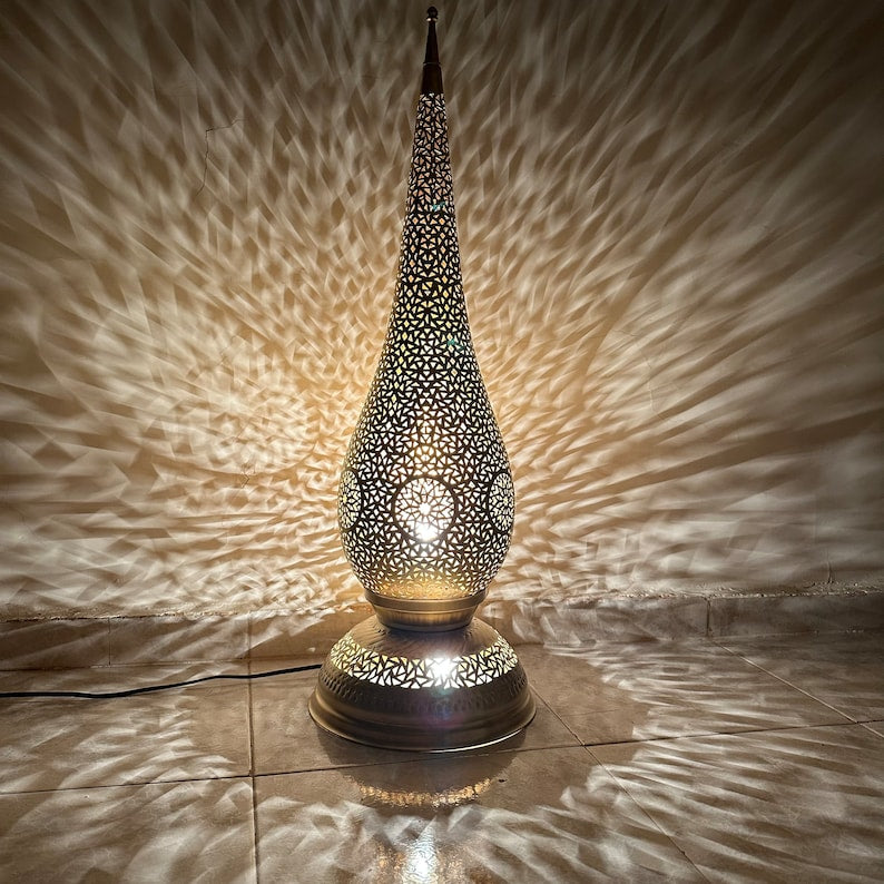 Order by Size : Moroccan Handmade Brass Table Lamp (Lulu)