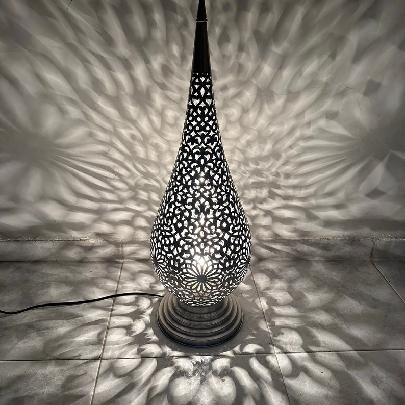 Order by Size : Moroccan Handmade Brass Table Lamp (Basmah)