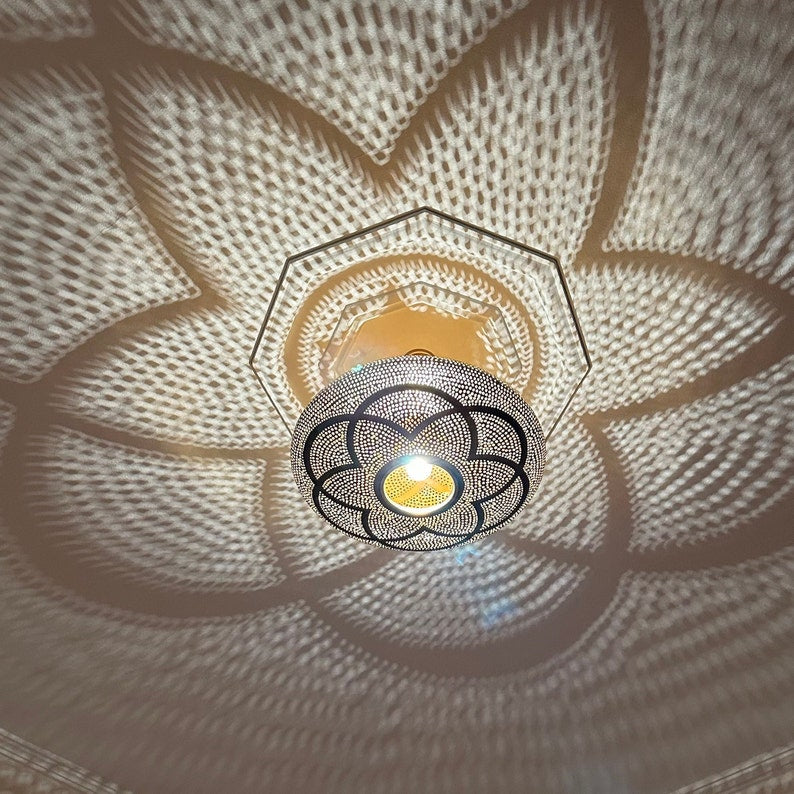 Order by Size : Moroccan Handmade Brass Ceiling Pendant Light (Fariha)