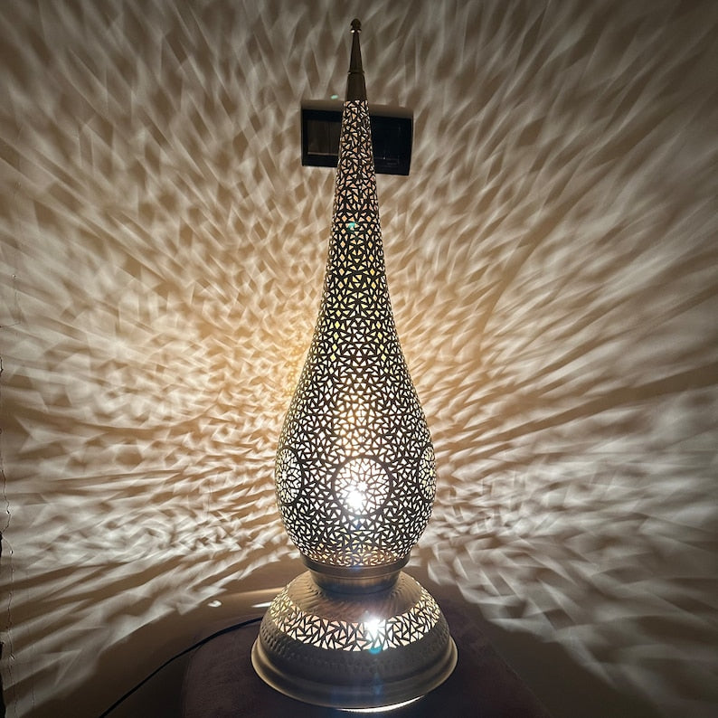 Order by Size : Moroccan Handmade Brass Table Lamp (Lulu)