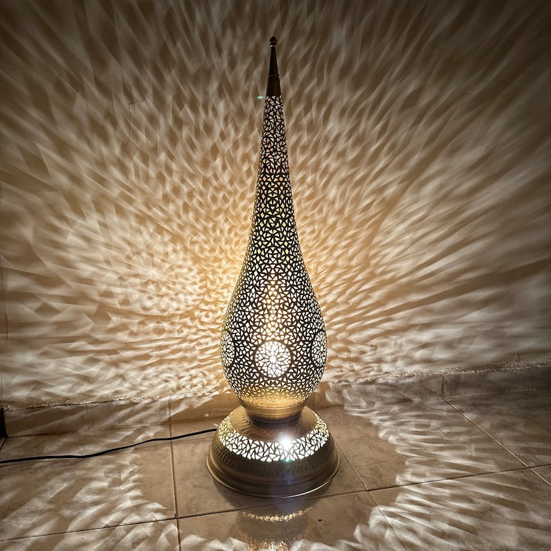 Order by Size : Moroccan Handmade Brass Table Lamp (Lulu)