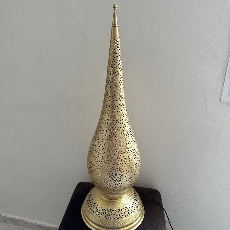 Order by Size : Moroccan Handmade Brass Table Lamp (Lulu)