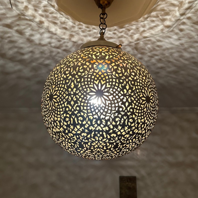 Order by Size : Moroccan Handmade Brass Ceiling Pendant Light (Intisar)