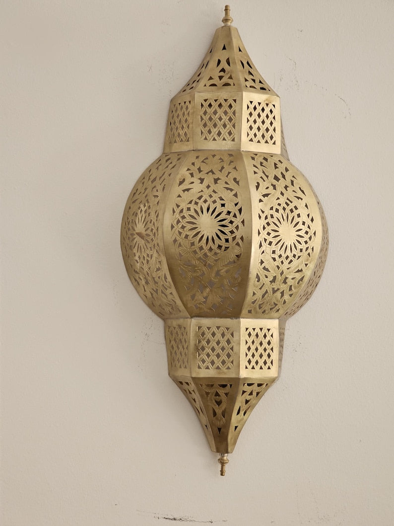 Moroccan handmade sconce brass wall light (kamila)