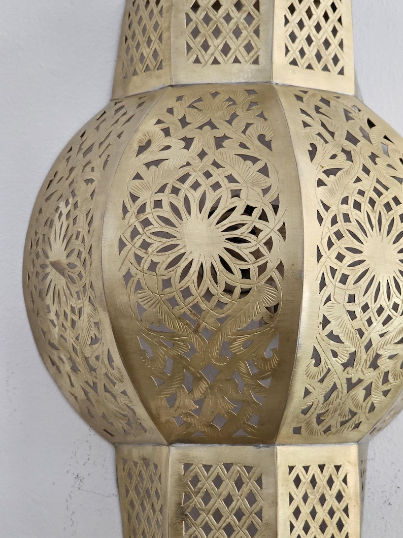 Moroccan handmade sconce brass wall light (kamila)