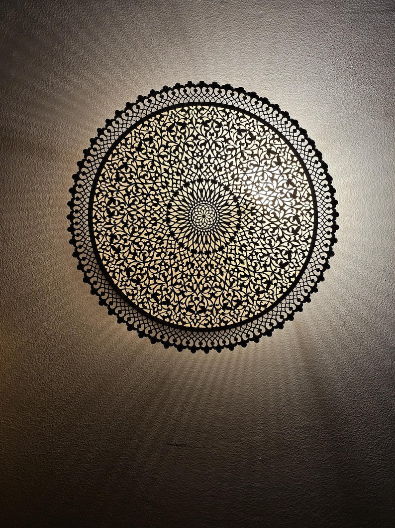 Order by Size : Moroccan handmade brass round wall light lamp (Taghazoute)
