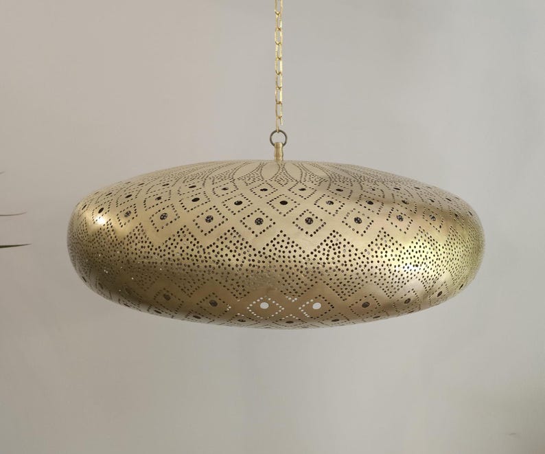 Order by Size : Moroccan Handmade Brass Ceiling Pendant Light (Maysaa)