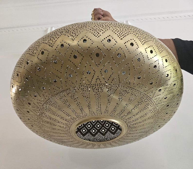 Order by Size : Moroccan Handmade Brass Ceiling Pendant Light (Maysaa)
