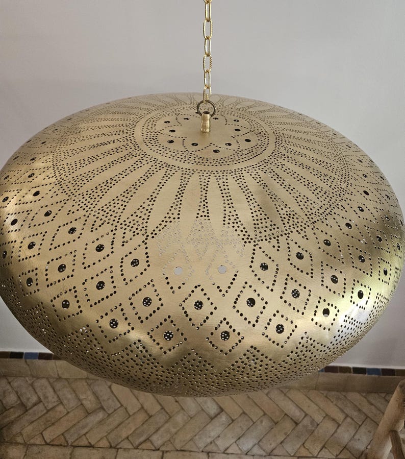 Order by Size : Moroccan Handmade Brass Ceiling Pendant Light (Maysaa)