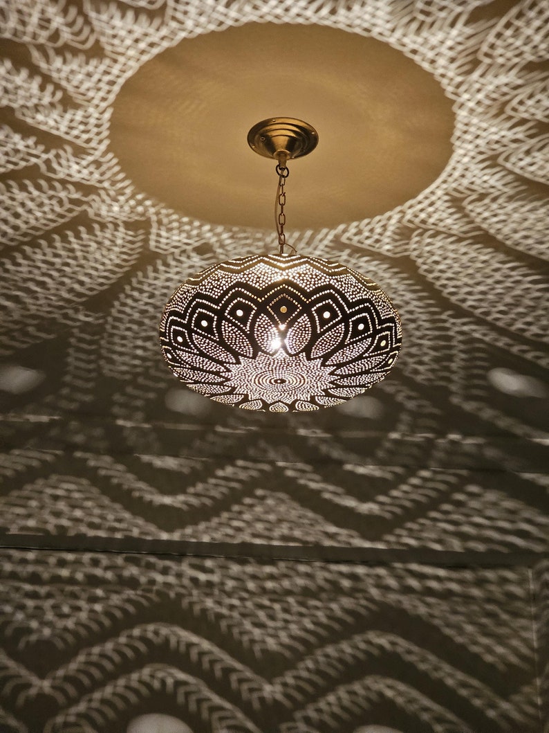 Order by Size : Moroccan handmade brass Ceiling pendant light  (Aalia)
