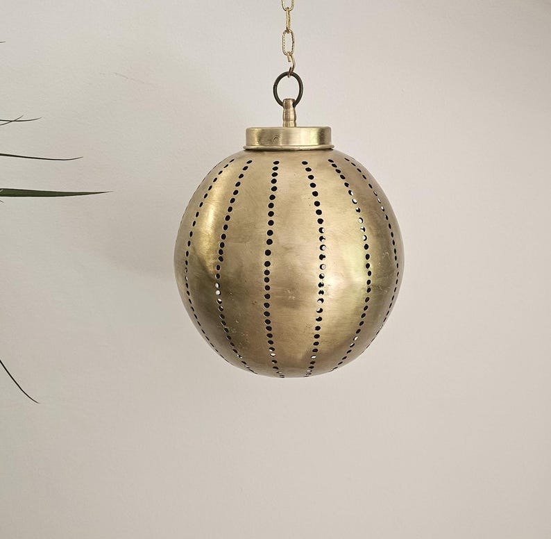 Order by Size : Moroccan Handmade Brass Ceiling Pendant Light (Riham)